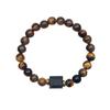Novo europeu e americano pedra natural Olho de Tigre Amarelo Pinheiro Branco ímã pulseira de turmalina com contas pulseira masculina atacado
