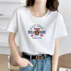 Comércio Exterior Mais Vendido Verão 2026 Camiseta Feminina Manga Curta Casual Base Versátil Estampa Cartoon Tamanho Grande Meia-Manga Top