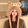 Novo Chapéu de Urso de Pelúcia de Inverno 2025 para Mulheres, Chapéu com Capuz Espesso e Quente para Adultos com Proteção para Orelhas, Estilo Fofo Lei Feng