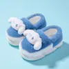 Nuevos estilo 2026 pantuflas de algodón para niños, otoño e invierno, diseño lindo de princesa, pantuflas cálidas de interior, pantuflas peludas a juego para padres e hijos