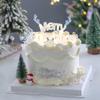 2025 Navidad Muñeco de Nieve Vela Decoración para Pastel Adornos Fieltro Diamante Feliz Navidad Luz Brillante Enchufe