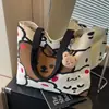 Bolsa de Lona, Bolso Compacto y Versátil, Linda Bolsa para Lonchera para Estudiantes Mujeres, Bolso de Mano, Bolsa para Llevar el Almuerzo al Trabajo, Bolso Casual