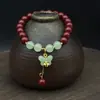 Pingente Borboleta de Jade Hetian com Areia Dourada Roxa de Cinábrio Mineral Cru Natural Design de Areia Dourada Roxa de Baixo Teor Pulseira de Círculo Único