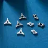 Nuevas Cuentas Espaciadoras Retorcidas de Plata de Ley s925 Accesorios Triangulares Cuentas Espaciadoras Cuerda para Abalorios DIY Tejido Accesorios para Joyería de Plata Materiales