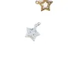 Colgante de Estrella de Cinco Puntas Micro-pavimentado con Circonita de Oro de 14K Colgante de Joyería de Cristal Hecho a Mano Colgante para Pulsera de Perlas DIY Colgante para Collar
