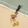 Chaveiro de Carro Pingente Flor de Ameixeira Madeira de Pêssego Cordão Semi-Acabado Tecido à Mão Fivela Viva Acessórios Argola Aberta Pregos de Chifre