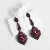 Pendientes Amazon transfronterizos, extragrandes, electrochapados, elegantes, de estilo largo, con un toque de alta gama, adornados con borlas y pedrería negra