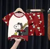 Pijama Infantil 2026 Verão Manga Curta Shorts para Crianças Maiores, Conjuntos de Desenho para Meninos, Roupas Fofas para Casa para Meninas