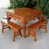 Mesa Quadrada Madeira Maciça Oito Imortais, Nova Mesa Redonda Estilo Chinês para Restaurante, Mesa Quadrada, Conjunto de Mesa e Cadeira para Uso Comercial e Doméstico