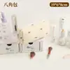 Bolsa de Maquiagem Acolchoada com Laço Bolsa de Higiene Pessoal Portátil para Viagem Bolsa de Armazenamento para Pincéis de Maquiagem Bolsa para Batom Estojo de Lápis de Grande Capacidade