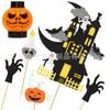 Inserto creativo de linterna de calabaza con forma de mano embrujada para pastel de casa fantasma de Halloween, inserto de decoración para fiesta de Halloween