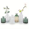 Estilo Ins Jarrón de Vidrio Transparente Decoración para el Hogar y Dormitorio Adornos Arreglo Floral Recipiente de Vidrio con Relieve Retro para Flores
