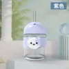Taza de Vidrio Transparente de Dibujos Animados Linda para Uso en Casa, Taza con Popote para Niños, Taza de Café Portátil para Niñas, Vaso para Bebidas de Jugo