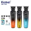 Cortapelos Eléctrico Kemei con Pantalla Digital, Recortador Eléctrico Profesional para Cabello, Superventas Transfronterizo, Cortapelos Eléctrico para Cortes de Pelo Km-1358