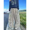 Jeans de Pierna Ancha Sueltos Largos para Mujer Verano Nuevo Diseño de Nicho Silueta Leopardo Estampado Calle Chica Atractiva