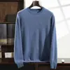 Nuevo suéter de cachemira para hombre de cuello redondo, amigable con la piel, para otoño e invierno, suéter de punto holgado casual de negocios, capa base de cachemira