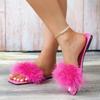 Nuevo Atuendo Zapatillas Cuadradas Oscuras de Talla Grande para Mujer Sandalias de Material PU Artificial de Alto Valor con Mao Mao