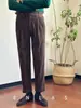 Pantalones de pana de invierno nuevos de color liso, artísticos y casuales, estilo caballero napolitano retro casual, corte recto