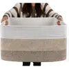 Cesta de Roupas Sujas de Corda de Algodão Estilo Europeu Cesta Grande para Roupas Sujas Doméstica Cesta de Armazenamento para Utensílios Quarto Cesta de Armazenamento para Brinquedos de Bebê