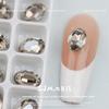 Nueva Luz para Manicura Humo Citrino 4*6 Oval Fondo Puntiagudo Diamante Super Brillante Huevo de Paloma Pegatina para Uñas Decoración de Diamante