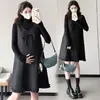 Nuevo Conjunto de Dos Piezas para Maternidad Otoño/Invierno 2026: Camiseta + Vestido de Lana Holgado de Maternidad