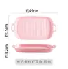 Bandeja de Cerámica Creativa Nórdica con Doble Asa para Hornear, Molde Cuadrado de Cerámica para Horno, Plato Casero para Arroz Horneado con Queso, Plato Rectangular para Servir