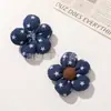 Tela Estilo Denim Azul Retro Rellena de Algodón Flor de Cinco Pétalos DIY Accesorios para el Cabello Pasadores Zapatos Calcetines Bolsas Accesorios de Ropa Accesorios
