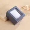 Caixa de presente de papelão com janela transparente caixa de embalagem de relógio de cor sólida simples caixa de armazenamento de joias requintada atacado