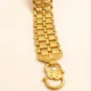 Pulsera Cadena para Reloj de Hombre Clásica Doble Bendición Chapada en Oro de Cobre Vietnamita con un Estilo Audaz y Maduro, Mayoreo