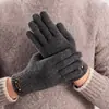 [Desconto Instantâneo de 5 Yuan para Novos Clientes] Luvas Masculinas para Outono e Inverno Espessadas e Quentes Tela de Toque Forradas com Lã para Prevenir o Frio Ciclismo ao Ar Livre