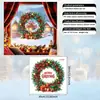 Adesivos de janela de Natal, adesivos eletrostáticos para vidro sem cola, Papai Noel de desenho animado, casa de neve, renas, decorações de janela, adesivos transfronteiriços para feriados