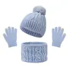 Venta Caliente Transfronteriza Nuevo Sombrero de Punto Trenzado con Pompón para Otoño Invierno Sombrero Cálido para Niños Fabricante de Sombreros de Punto Suministro Directo Venta al por Mayor en Stock