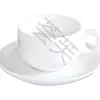 Xícara de Café Expresso e Pires 60ml Comercial Europeu Simples Branco Cerâmica Xícara de Café Pequena com Logotipo Fixo