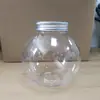 Taza redonda esférica de 500 ml para té de leche, desechable, transparente, plástico PET, botella para bebidas, taza medusa con tapa