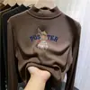 Roupa térmica infantil com forro de fleece, estilo outono e inverno, camiseta casual da moda de manga comprida com gola alta, perfeita para usar em camadas