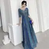 Vestido longo de lantejoulas com barra ampla para mulheres, vestido de noite que afina a cintura e emagrece, versátil e elegante, com um toque maduro e estiloso, vestido de verão