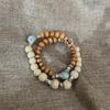 Pulsera de Cerámica con Cuentas de Nuevo Estilo Chino Pulsera de Estilo Étnico Exótico Pulsera Retro Elástica de Cuerda Marea Nacional Estilo Antiguo Estilo Frío