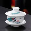 Juego de Té Kung Fu Gaiwan de Porcelana Blanca de Alta Calidad Caja de Regalo Negocio al por Mayor Regalo Cerámica Juego de Té con Impresión de Logo
