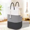 Cesta de Almacenamiento Tejida con Cuerda de Algodón Personalizada, Cesta de Lavandería Portátil, Cesta de Almacenamiento para Artículos Varios y Juguetes, Cesto para Ropa Sucia, Cesta de Lavandería