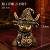 Estatueta de Iaque de Latão Sólido Animal do Zodíaco Antigo Pet de Chá Artesanato de Metal Criativo para Mesa de Casa