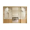 Estética Retro Dinastía Song Sistema Perfecto Cocina Puerta Deslizante de Tres Secciones Estudio Dormitorio Mampara de Cristal Barra Colgante Puerta Deslizante