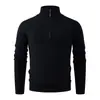 Suéter Pulóver de Medio Cierre para Hombre Primavera/Otoño 2026 Estilo Coreano Juvenil Moderno Casual Versátil Cuello Alto Tejido Capa Base
