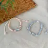 Pulsera tejida con cuentas de Rilakkuma de dibujos animados con un diseño dulce y fresco, Accesorio de mano versátil y exquisito para mujer