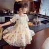 Vestido de Princesa Elegante para Niña Vestido de Verano 2026 Nuevo Estilo Vestido Elegante de Encaje para Niña Pequeña Vestido de Malla Estilo Coreano para Niños