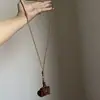 Lindo Collar Colgante de Cachorro de Cerámica con Orejas Grandes para Aficionados para Mujeres Cuerda Trenzada de Cordón con Cuentas de Colores Accesorios Adornos Accesorios