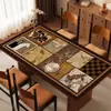 Jogo americano de mesa de jantar estilo vintage, sensação de luxo leve e alta qualidade, lavável, à prova d'água, à prova de óleo, resistente ao calor, toalha de mesa de couro, jogo americano para mesa de centro de uso doméstico