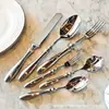 Juego de Cubiertos Estilo Occidental Cuchillo y Tenedor Acero Inoxidable 304 Gama Alta Lujo Cuchara Engrosada Mango Ovalado Cuchillo para Filete Tenedor Cuchara