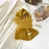 Bufanda de Lana Otoño e Invierno Gama Alta Color Sólido Calentador de Cuello Pequeño Calentador de Cuello Tejido Cálido para Mujer Bufanda 100% Lana para Mujer Venta al por Mayor