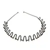 Base negra de hierro onda espiral aro deportivo para la cabeza hebilla para el pelo horquilla fina de baño universal para hombres y niñas aro para lavarse el pelo al por mayor