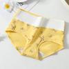 Oferta Especial~~ Roupa Íntima para Adolescentes Calcinha de Cintura Alta Estampa de Coelho Cenoura Algodão Puro Calcinha Feminina Sem Costura Roupa Íntima para Meninas